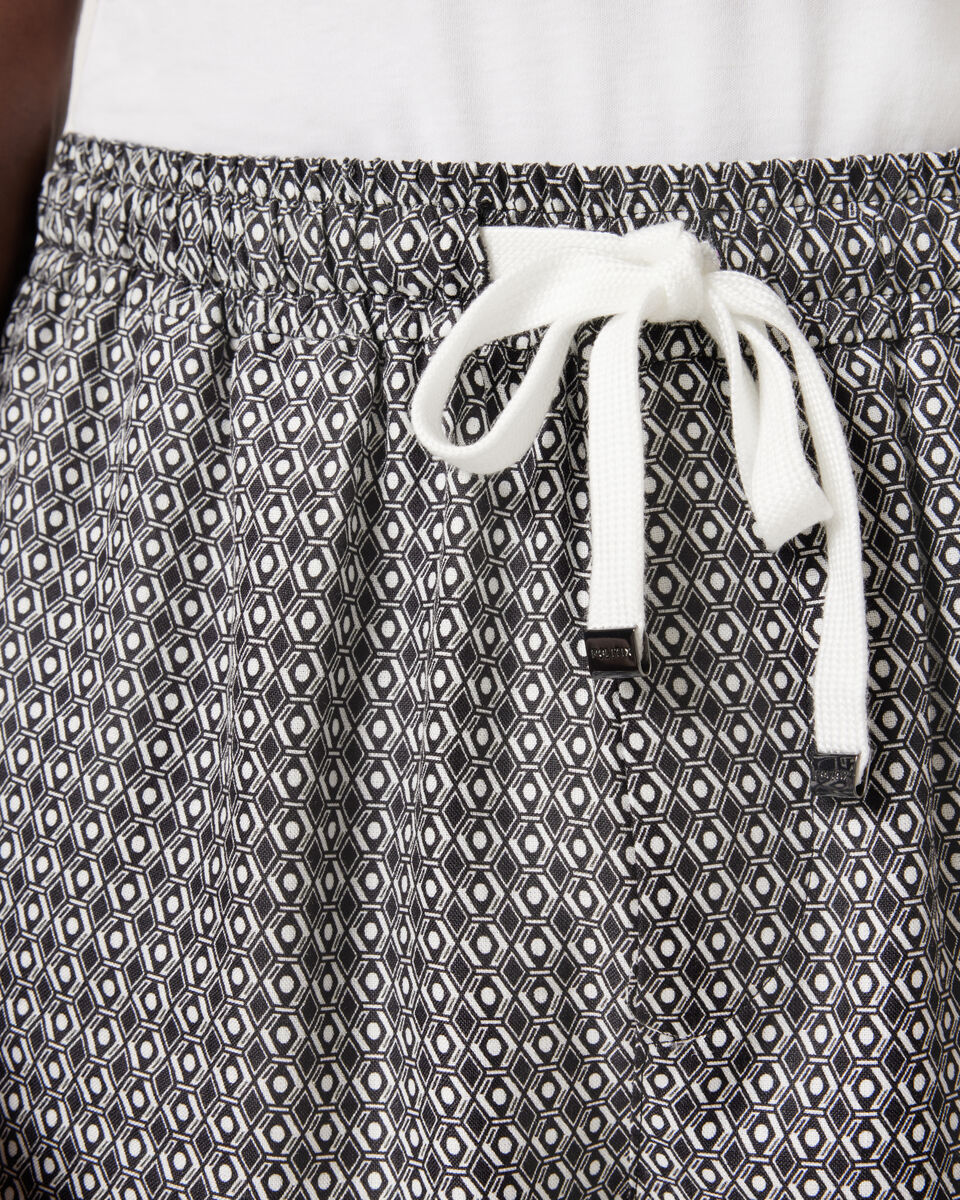 Geometric Movember Elasticated Shorts, Black, hi-res